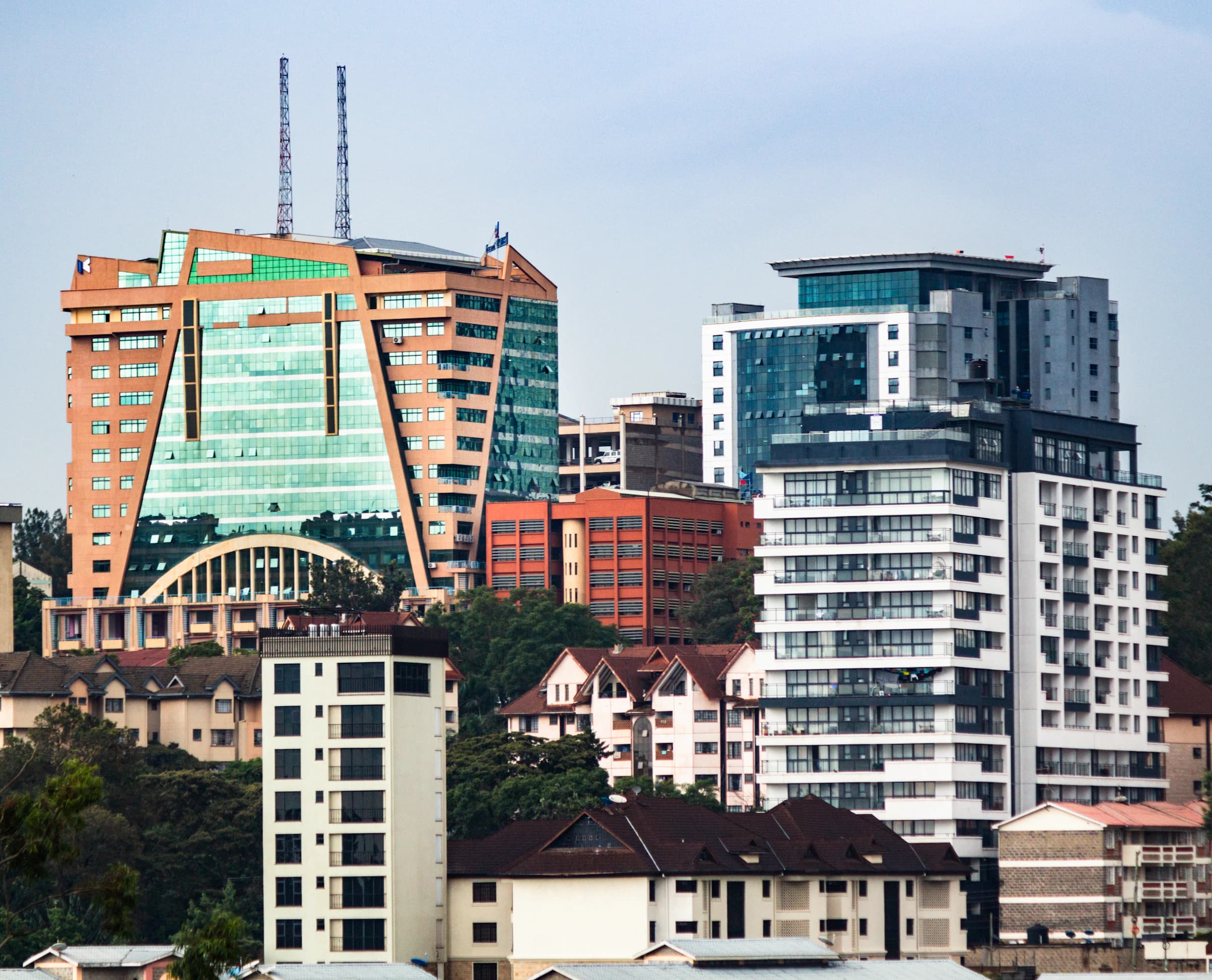Contemporary buildings in Upper Hill, Nairobi